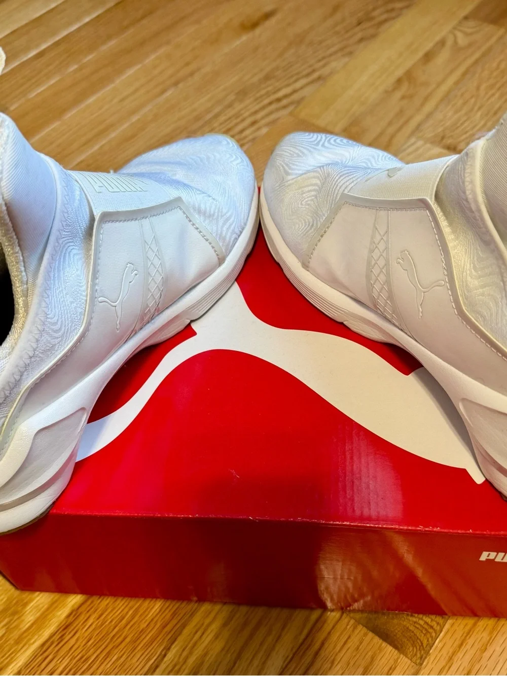 Puma Kids White Slip-On High-Top Sneakers